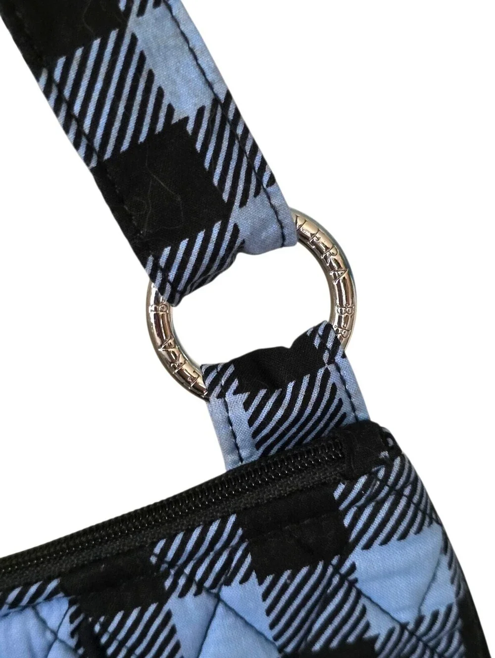 Vera Bradley Blue Buffalo Check Quilted Crossbody Shoulder Bag Lightweight NWOT - Picture 2 of 16